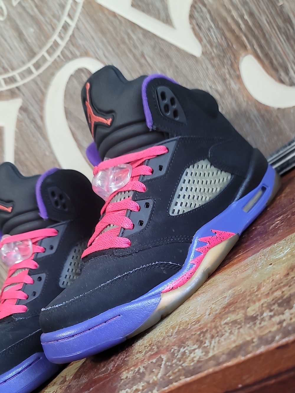 🔥 Nike Air Jordan 5 'Raptors' "Ember Glow/Fierce Purple" Wmns 8, Great Cond. - Picture 7 of 16